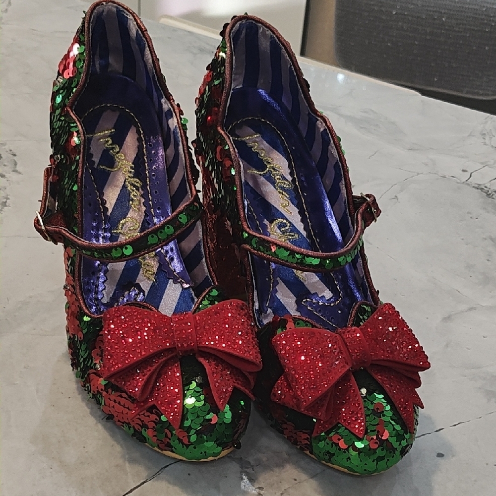 Irregular Choice Green and Red Heels